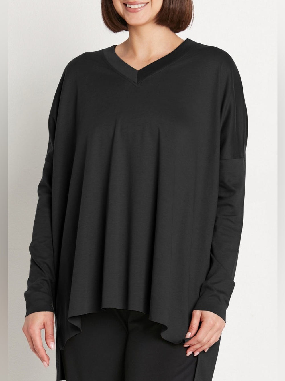 Planet Lauren G Ultimate V Tee Black Pima Cotton $238. One Size fits 4-14